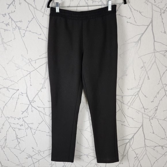 Kate Spade Black Ponte Knit High Rise Side Zip Slim Leg Pants - Picture 2 of 8